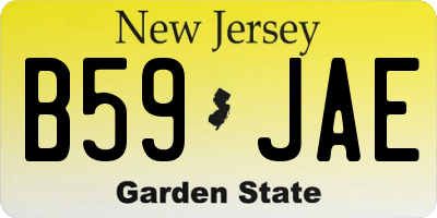 NJ license plate B59JAE
