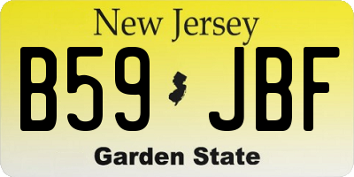 NJ license plate B59JBF