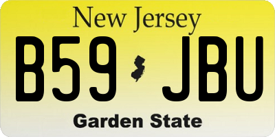 NJ license plate B59JBU