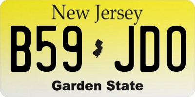 NJ license plate B59JDO