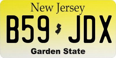 NJ license plate B59JDX