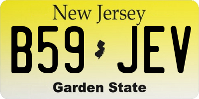 NJ license plate B59JEV