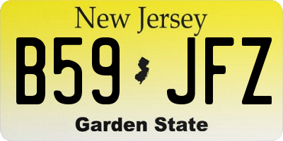 NJ license plate B59JFZ