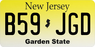 NJ license plate B59JGD