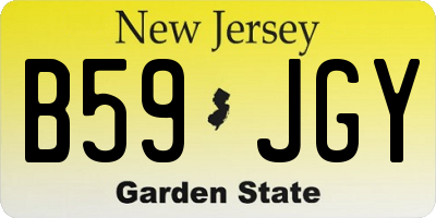 NJ license plate B59JGY