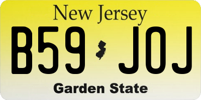 NJ license plate B59JOJ