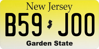 NJ license plate B59JOO