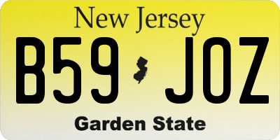 NJ license plate B59JOZ