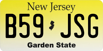 NJ license plate B59JSG