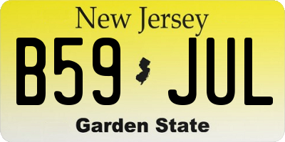 NJ license plate B59JUL