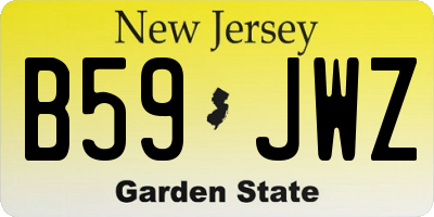 NJ license plate B59JWZ