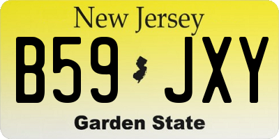 NJ license plate B59JXY