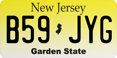 NJ license plate B59JYG