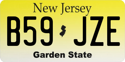 NJ license plate B59JZE