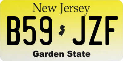 NJ license plate B59JZF