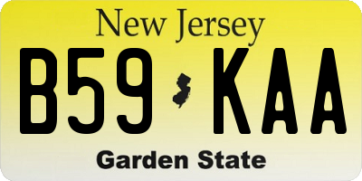 NJ license plate B59KAA