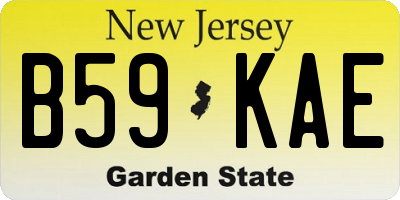 NJ license plate B59KAE