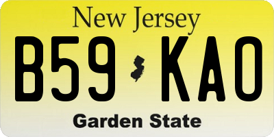 NJ license plate B59KAO