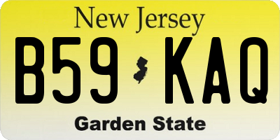 NJ license plate B59KAQ