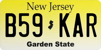 NJ license plate B59KAR