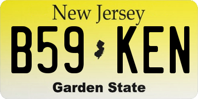 NJ license plate B59KEN