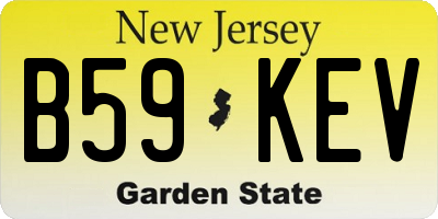 NJ license plate B59KEV