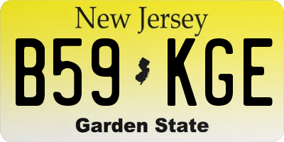 NJ license plate B59KGE
