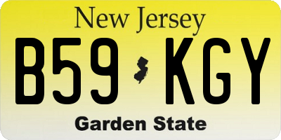 NJ license plate B59KGY