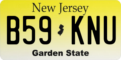 NJ license plate B59KNU