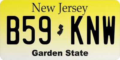 NJ license plate B59KNW