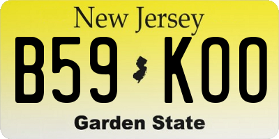 NJ license plate B59KOO