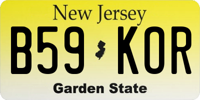 NJ license plate B59KOR