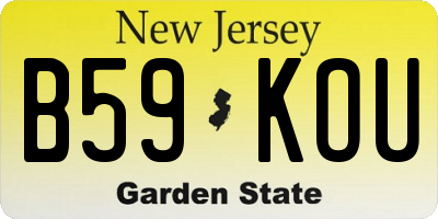 NJ license plate B59KOU