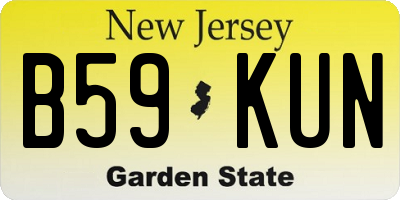 NJ license plate B59KUN