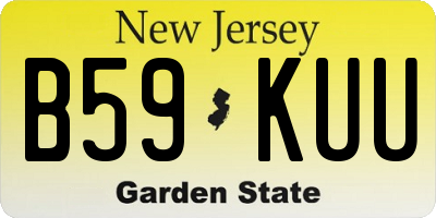 NJ license plate B59KUU
