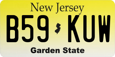 NJ license plate B59KUW