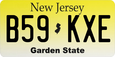 NJ license plate B59KXE