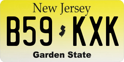 NJ license plate B59KXK