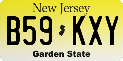 NJ license plate B59KXY