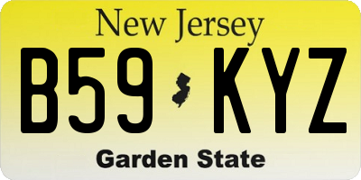 NJ license plate B59KYZ