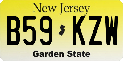 NJ license plate B59KZW