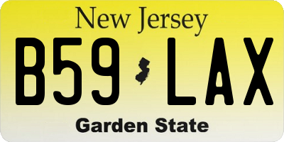 NJ license plate B59LAX