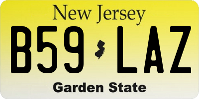NJ license plate B59LAZ
