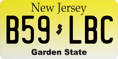 NJ license plate B59LBC