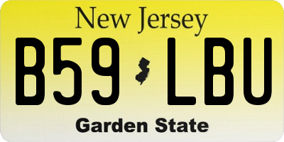 NJ license plate B59LBU