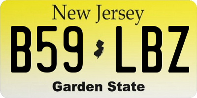 NJ license plate B59LBZ