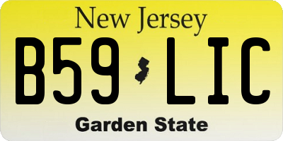 NJ license plate B59LIC