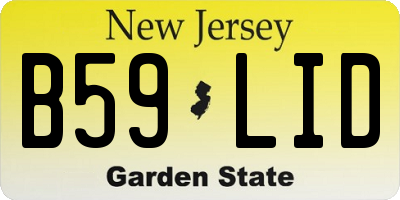 NJ license plate B59LID