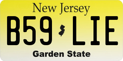 NJ license plate B59LIE