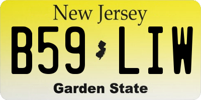 NJ license plate B59LIW
